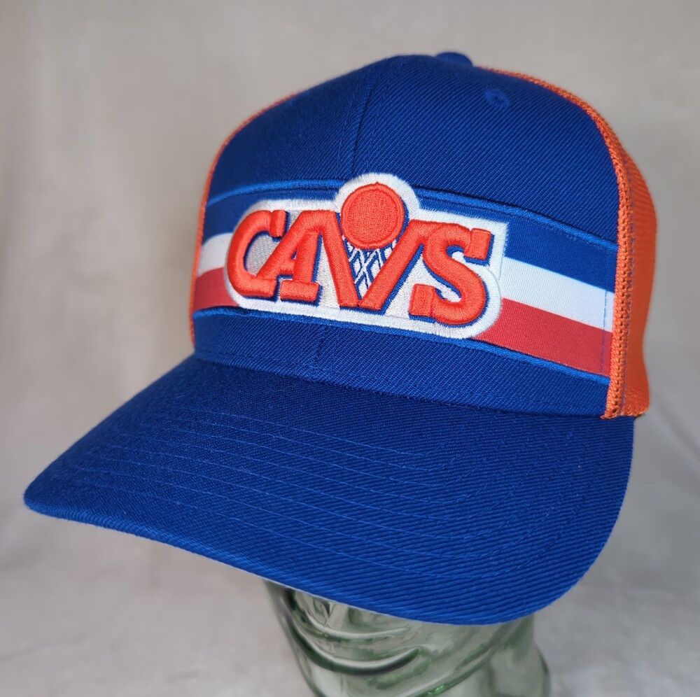 Mitchell & Ness Cavs Hat Cleveland Cavaliers Flex Snapback Mesh Stripe Retro NBA